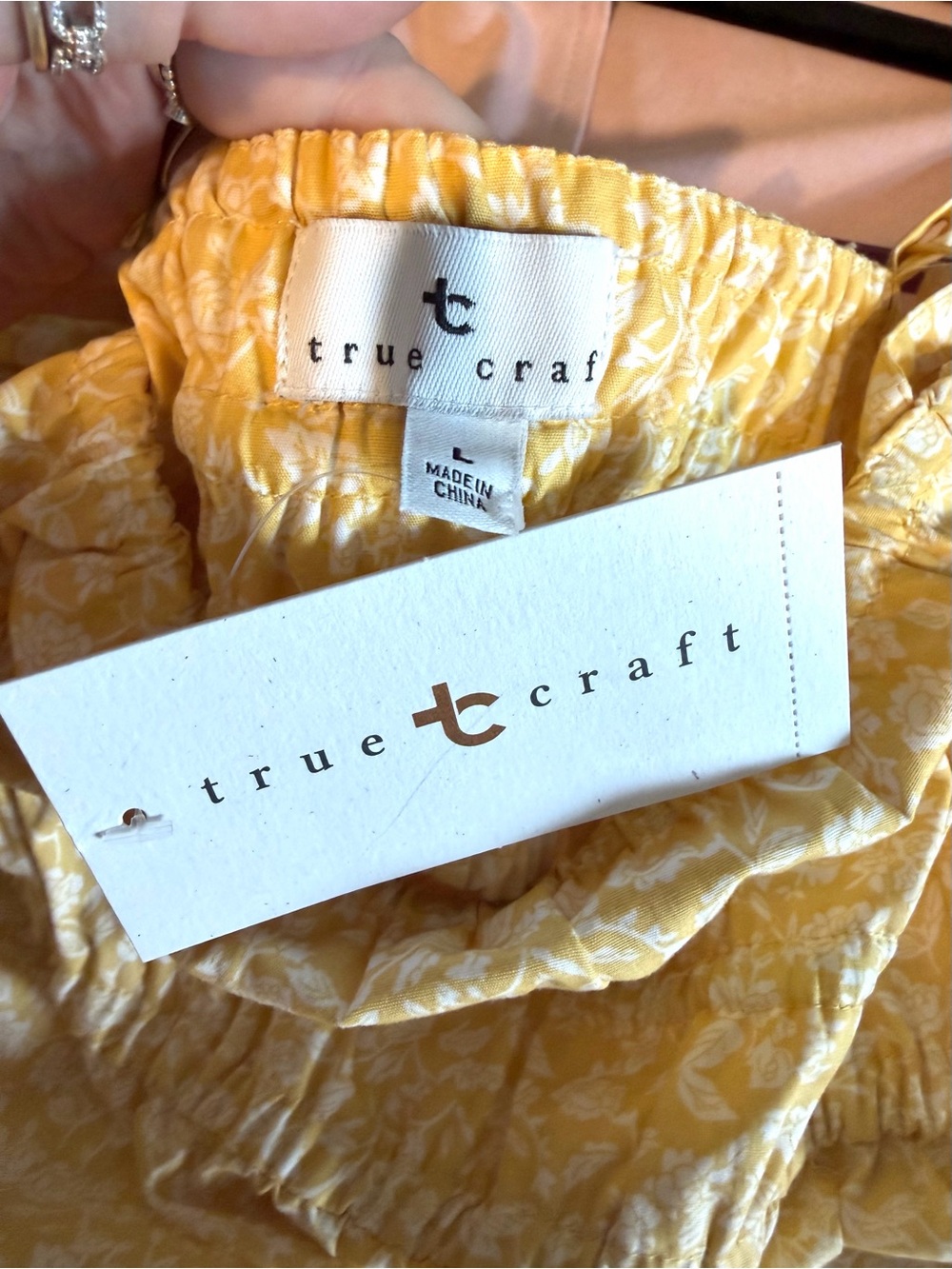 🎅🏻 SALE True Craft NWT large Yellow Smocked Strap maxi Sundress - Picture 6 of 7